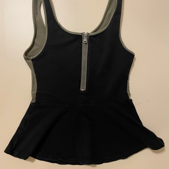 Express Olive and Black Peplum Tank XS - Picture 3 of 3